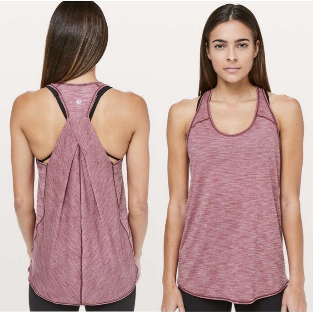 Lululemon Essential Tank Heathered‎ Burgundy (See Measurements)